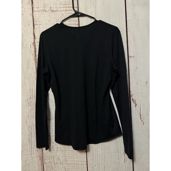 Segments 100% Merino Wool Long Sleeve Knit Basic Top Crew Tee Black Size Medium - Picture 5 of 8